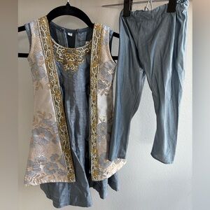 Light blue girls anarkali (3-4 YO)